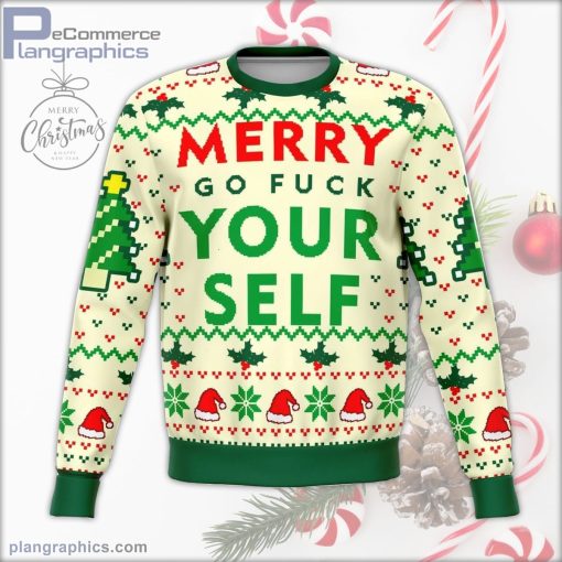 merry go f yourself funny ugly christmas sweater 71 ECW83