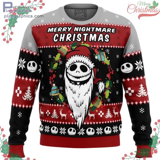merry nightmare the nightmare before christmas ugly christmas sweater 95 fiEZo
