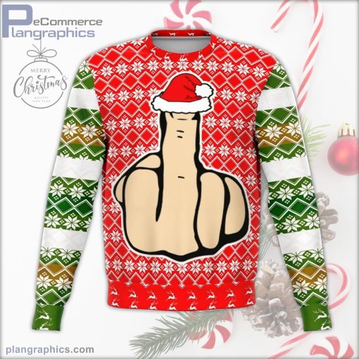 middle finger offensive ugly christmas sweater 69 dl8Vm