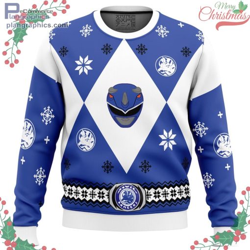 mighty morphin power rangers blue ugly christmas sweater 88 NoZ22