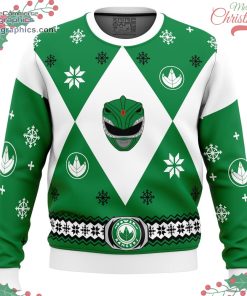 mighty morphin power rangers green ugly christmas sweater 87 tY8No