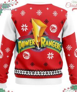 mighty morphin power rangers red ugly christmas sweater 665 kgMxS