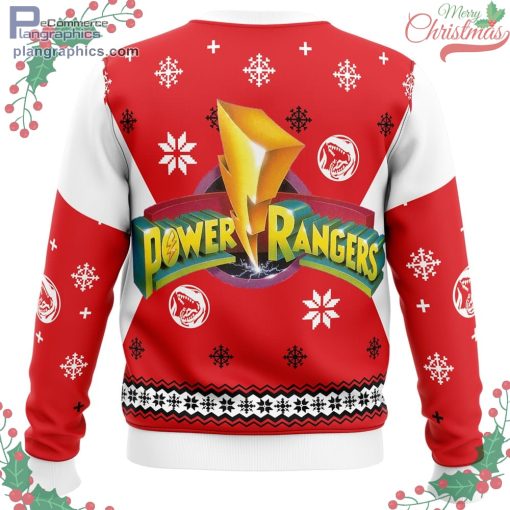 mighty morphin power rangers red ugly christmas sweater 665 kgMxS