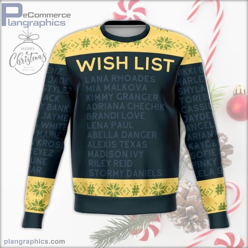 naughty wish list ugly christmas sweater 63 WBHNn