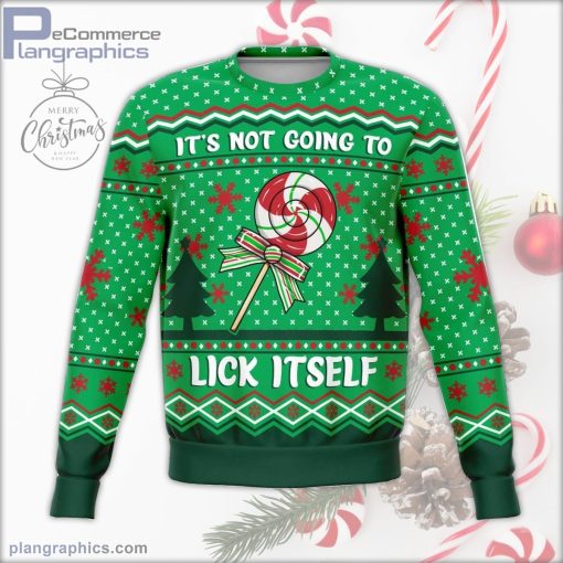 not gonna lick itself meme naughty holiday ugly christmas sweater 62 ETSQY