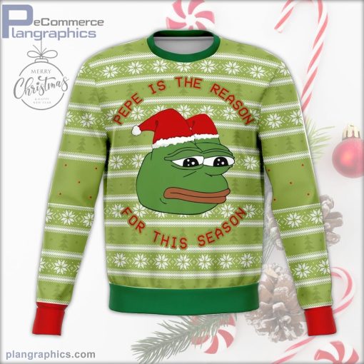 pepe the frog dank ugly christmas sweater 52 675Vk