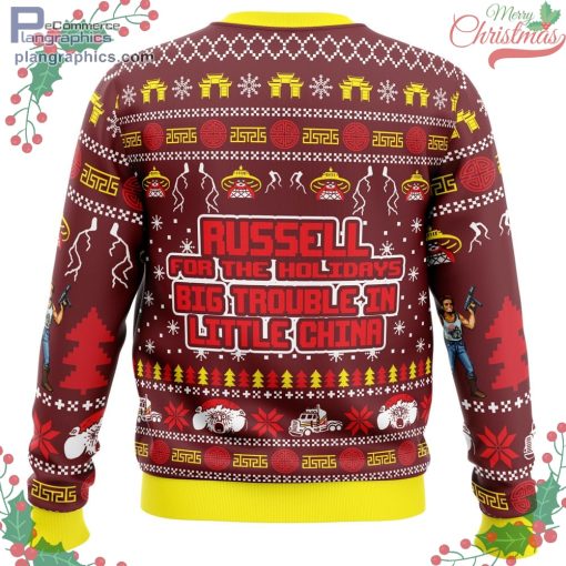 russell for the holidays big trouble in little china ugly christmas sweater 502 eoVvt