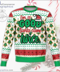 santa came twice this year ugly christmas sweater 43 j9Sm0