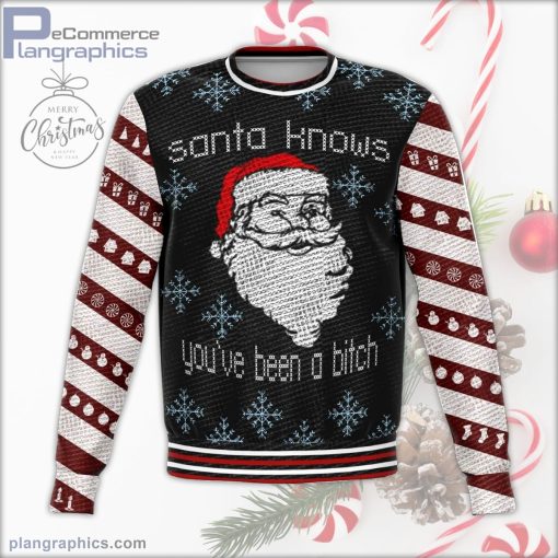 santa knows ugly christmas sweater 38 NtEiT