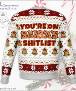 santa sht list dank ugly christmas sweater 187 UVATp