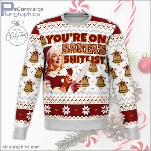 santa sht list dank ugly christmas sweater 34 5y6P7
