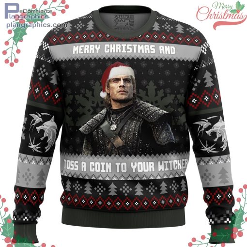 santa witcher the witcher ugly christmas sweater 55 1Kgr1
