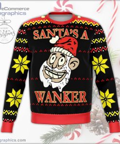 santas a wanker funny ugly christmas sweater 31 916Li