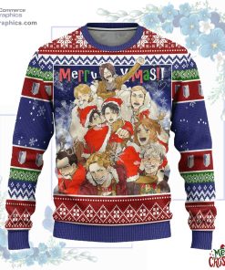 scout regiment attack on titan anime ugly christmas sweater 208 AK7bS