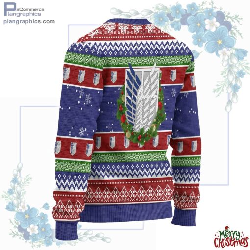 scout regiment attack on titan anime ugly christmas sweater 391 rNlnn