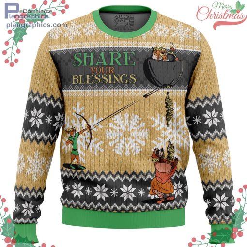 share your blessings robin hood disney ugly christmas sweater 51 ia974