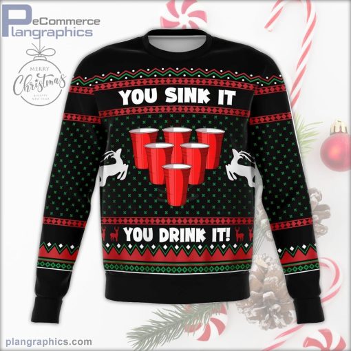 sink and drink ugly christmas sweater 28 GD7N4