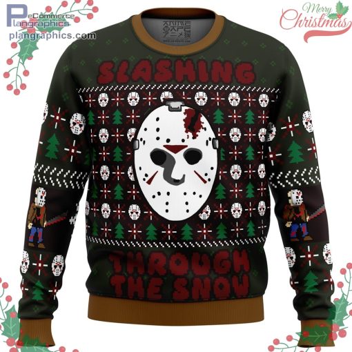 slashing through the snow jason voorhees ugly christmas sweater 48 O2X8A