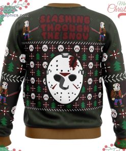 slashing through the snow jason voorhees ugly christmas sweater 495 D3vFS