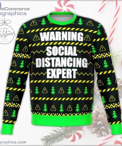 social distancing expert funny ugly christmas sweater 26 euQ6Q