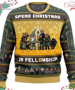 spend christmas in fellowship the lord of the rings ugly christmas sweater 44 xUnet