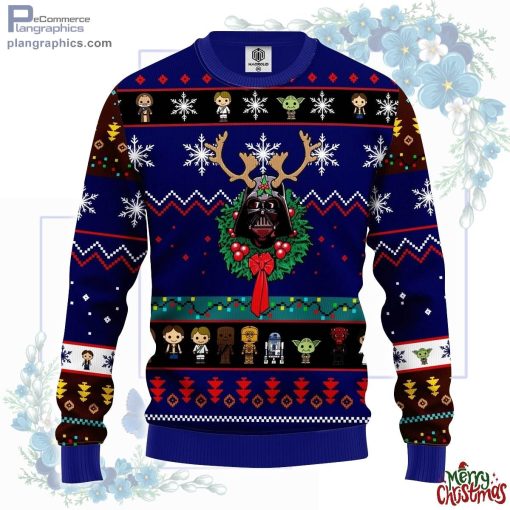 star wars darth vader ugly christmas sweater blue 137 4OedE
