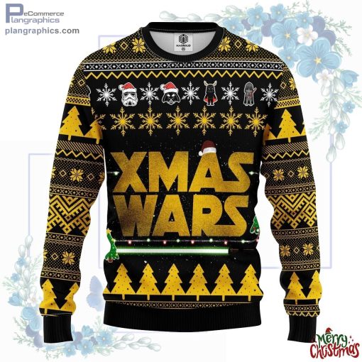 star wars yellow ugly christmas sweater 131 odtp8