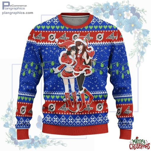 steins gate anime ugly christmas sweater custom 128 1goUm