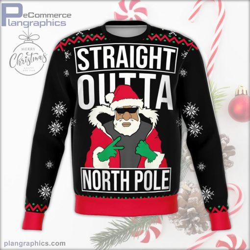 straight outta north pole funny ugly christmas sweater 24 cfCFO