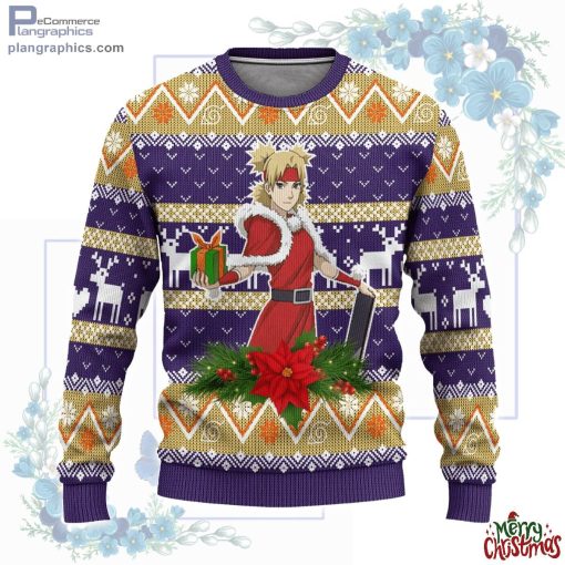 temari ugly christmas sweater custom naruto anime 100 5Ida4