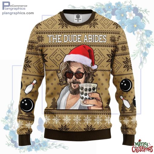 the big lebowski the dude abides ugly christmas sweater 95 jBhEk