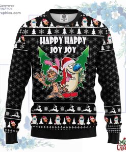 the ren 26 stimpy show ugly christmas sweater 87 U5CCF