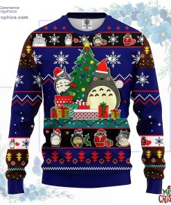 totoro ghibli noel ugly christmas sweater blue 62 1imkE