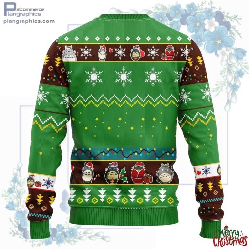 totoro ghibli noel ugly christmas sweater green 286 lVfub