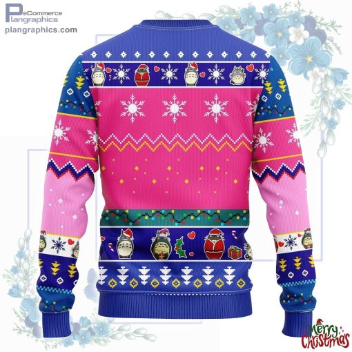totoro ghibli studio ugly christmas sweater pink 285 fp9iL