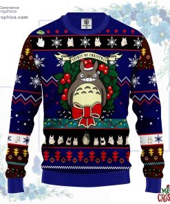 totoro ugly christmas sweater blue 56 JZchu