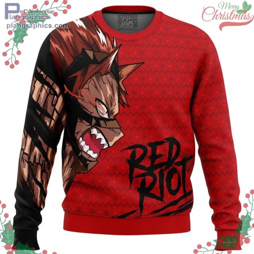 unbreakable red riot my hero academia ugly christmas sweater 19 I3B50