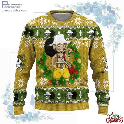 usopp one piece anime ugly christmas sweater 48 L2MBf