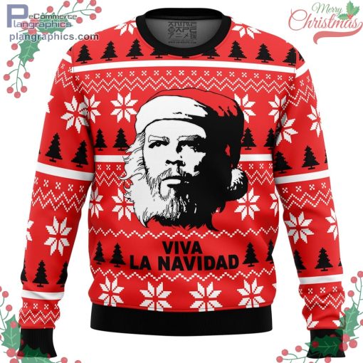 viva la navidad che guevara ugly christmas sweater 18 RAEY5