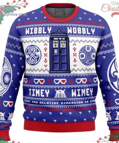 wibbly wobbly doctor who ugly christmas sweater 11 WSMNT