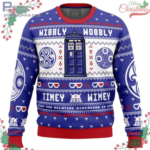 wibbly wobbly doctor who ugly christmas sweater 11 WSMNT