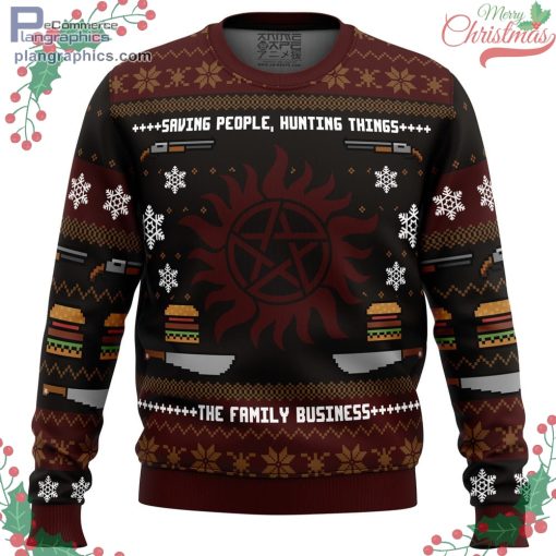 winchester christmas supernatural ugly christmas sweater 9 N636X