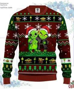 yoda and grinch ugly christmas sweater brown green 12 HHTSH