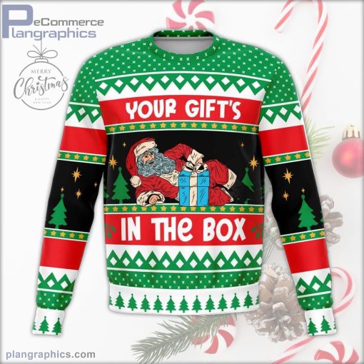 your gift in the box naughty holiday ugly christmas sweater 1 9gwqh