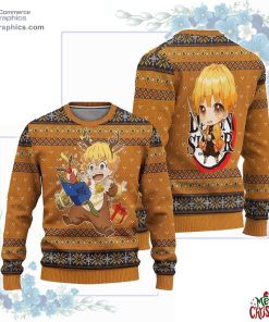zenitsu demon slayer anime ugly christmas sweater 417 dL4bX