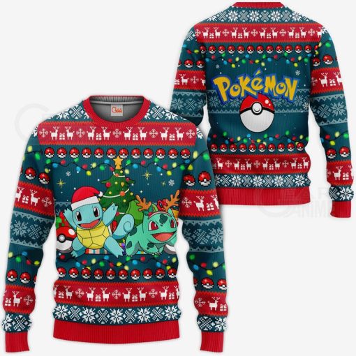 bulbasaur and squirtle pokemon ugly sweatshirt sweater 1 ay88iy