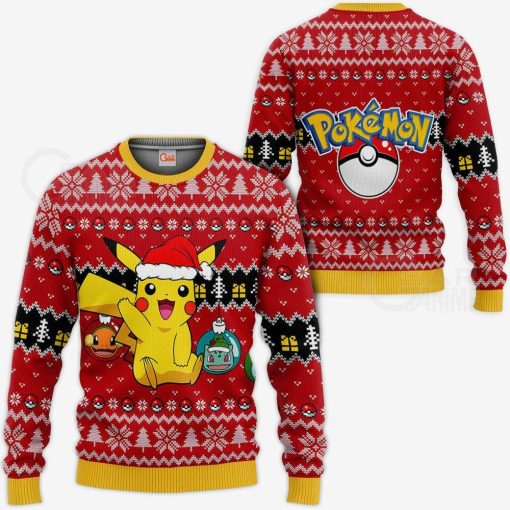 cute pikachu pokemon anime aop ugly sweatshirt sweater 1 btxbyy