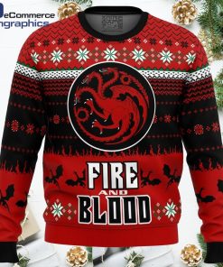 game of thrones fire and blood ugly christmas sweater 1 tjetkb