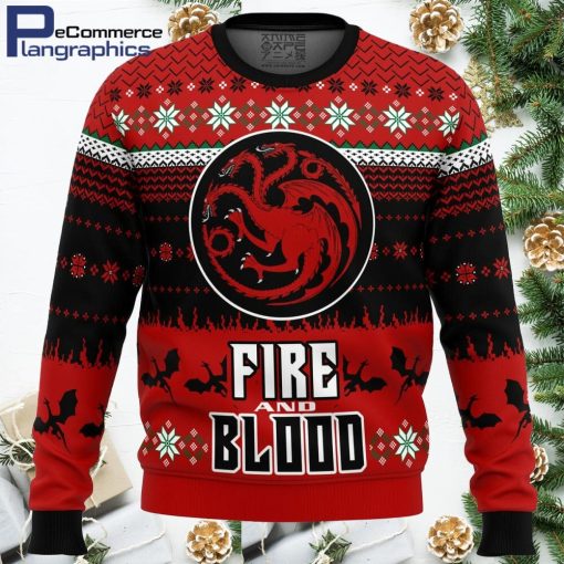 game of thrones fire and blood ugly christmas sweater 1 tjetkb