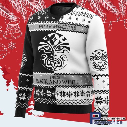 game of thrones house black and white ugly christmas sweater 2 tqmytf